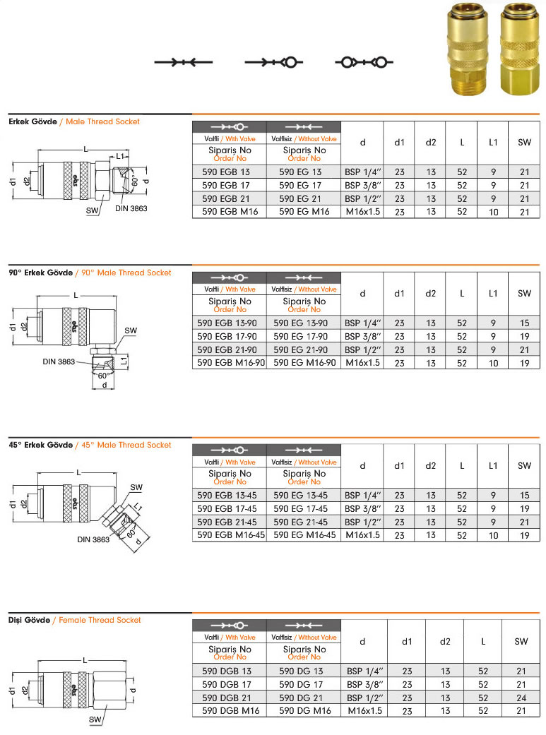 Water Quick Coupling 590 EBS